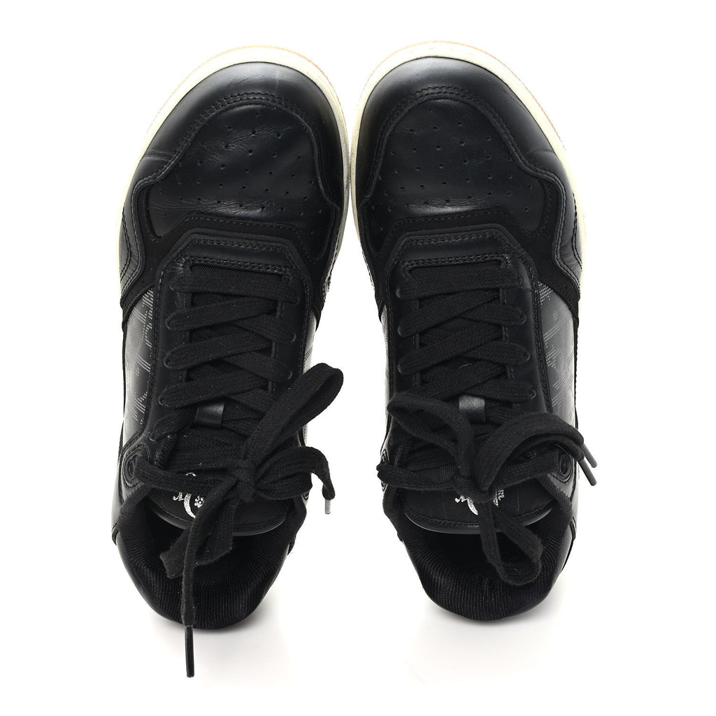 Smooth Calfskin Oblique Perforated Mens B27 Low Top Sneakers 39 Black Grey
