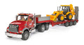 Bruder 02813 Mack Granite Truck with Low Loader and JCB 4CX Backhoe Loader  40.12.9