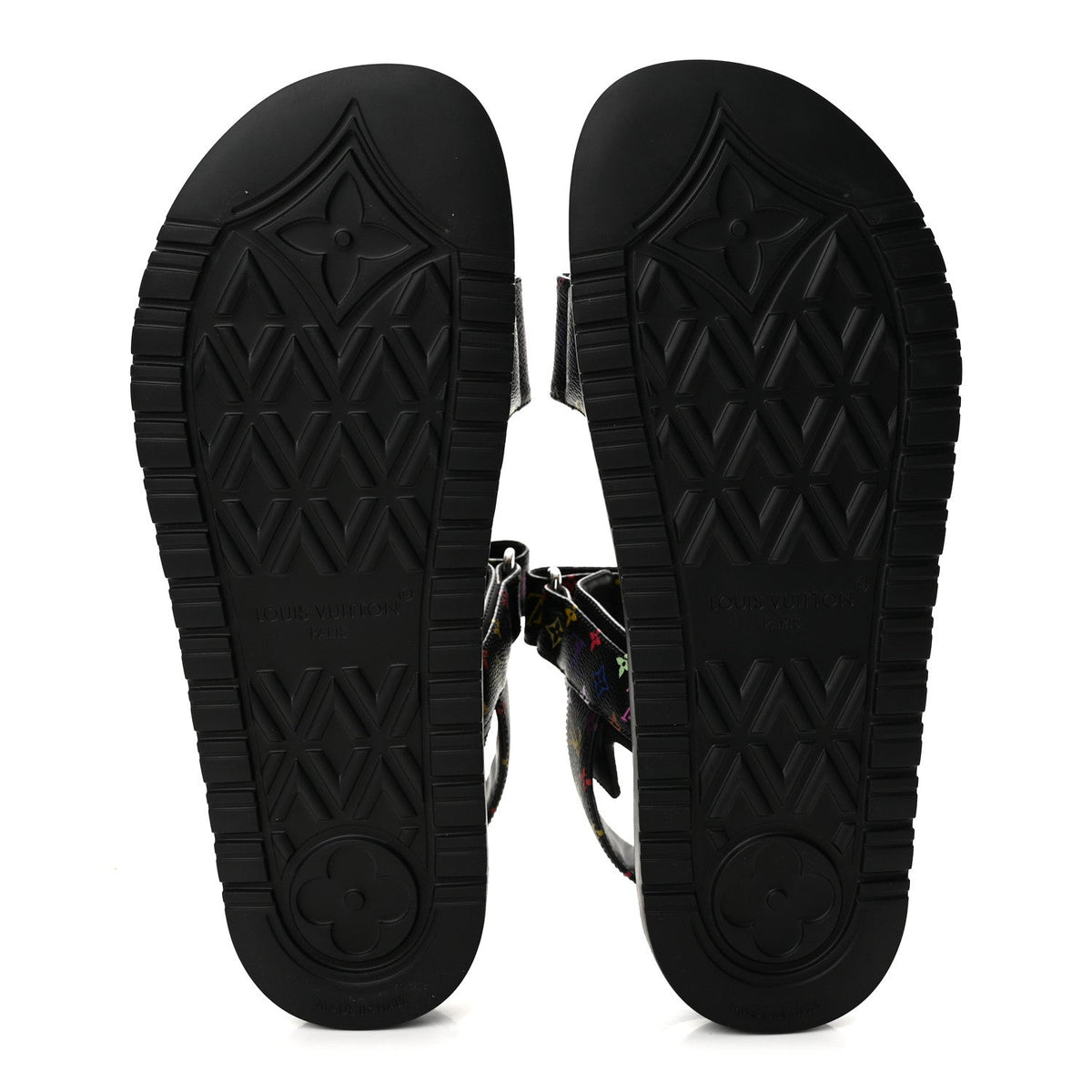 LV X TM Monogram Multicolor Sunset Flat Sandals 40 Black