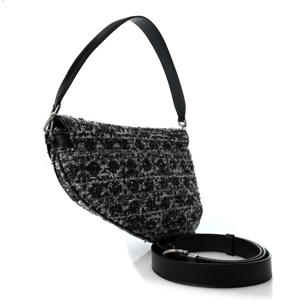Tweed Saddle Bag Dark Blue