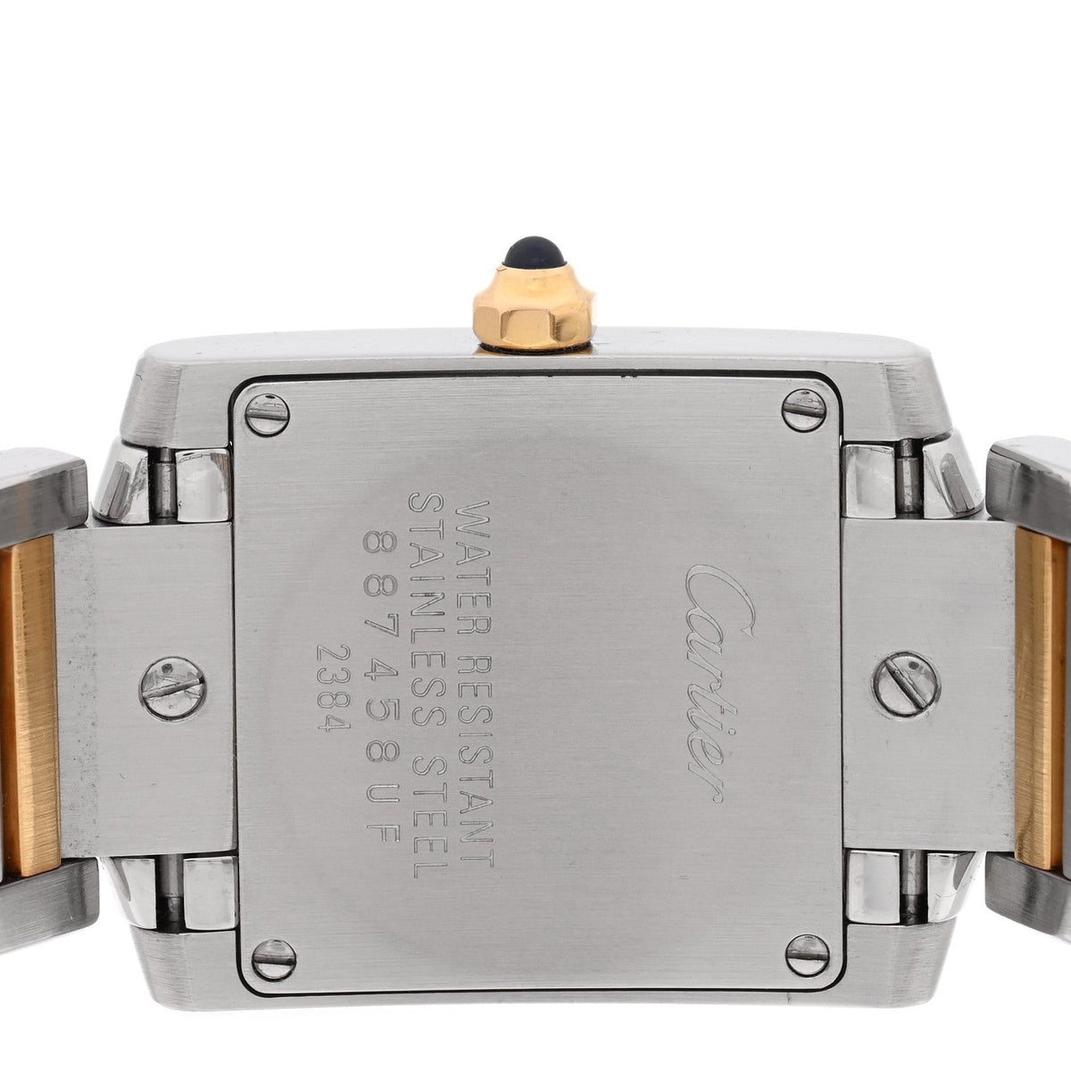 Stainless Steel 18K Yellow Gold 20mm Tank Francaise Quartz Watch