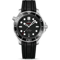 Omega Seamaster Diver 300M Co-Axial Master Chronometer Black Dial on Rubber Strap