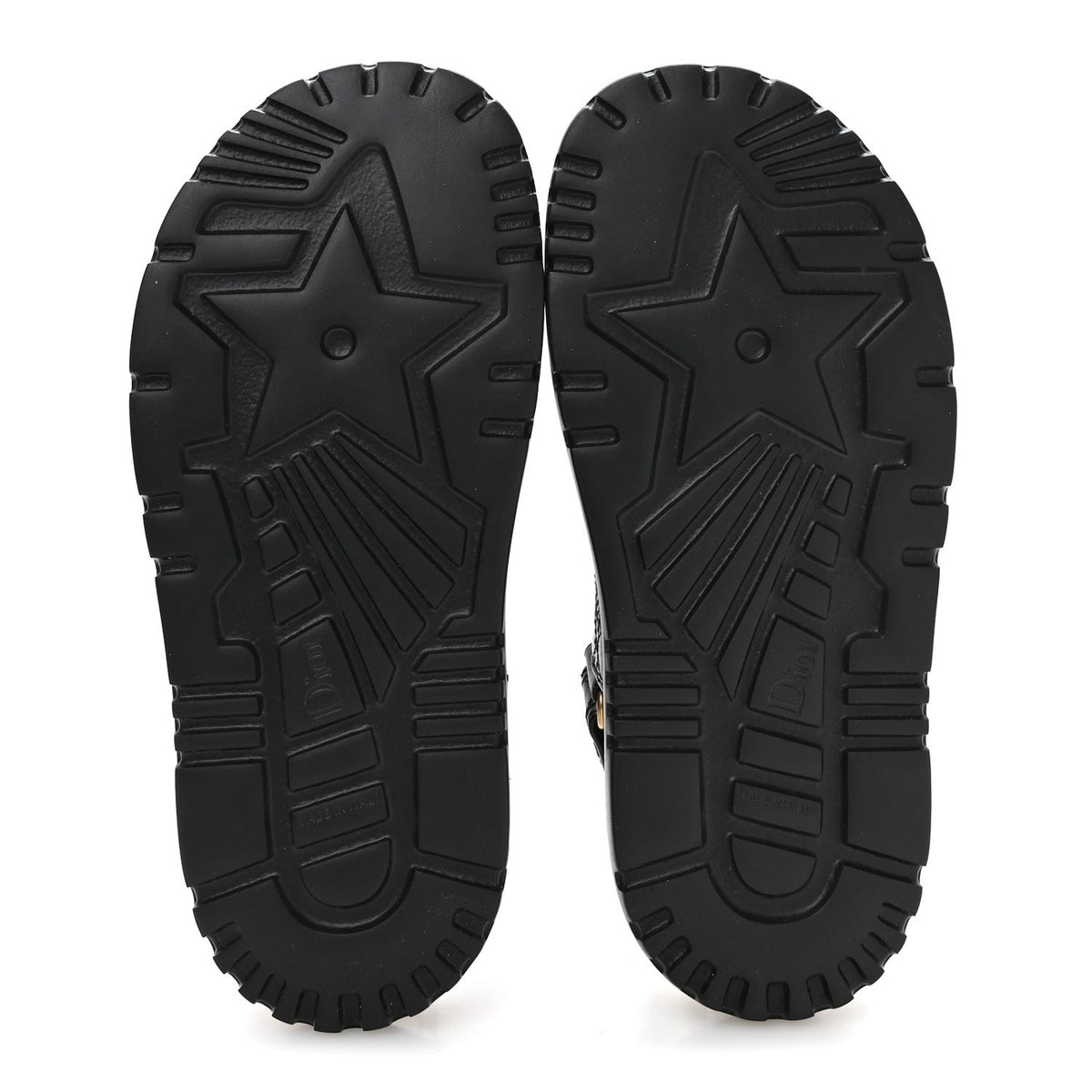 Calfskin Cannage Dioract 10mm Sandals 36 Black