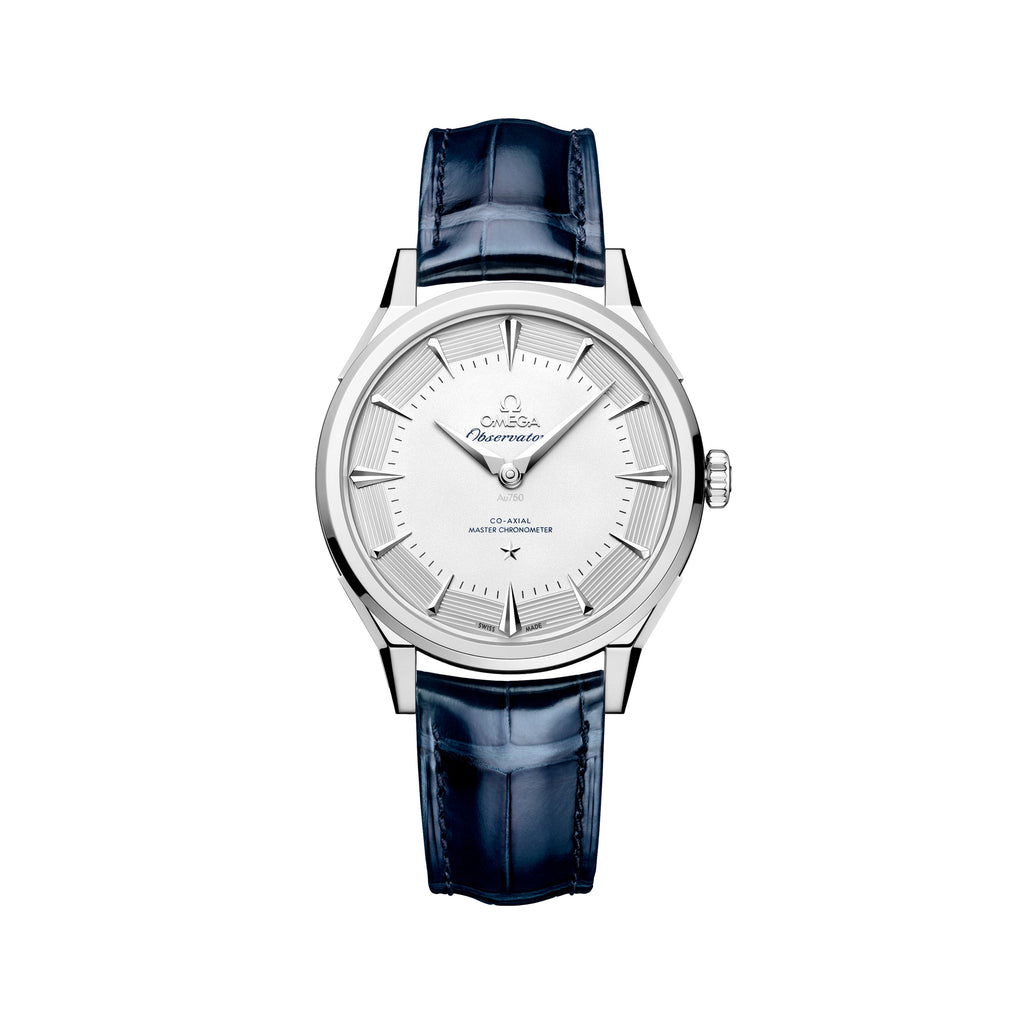 Constellation Observatory Canopus Gold™ 39.4mm - Silver on Leather Strap