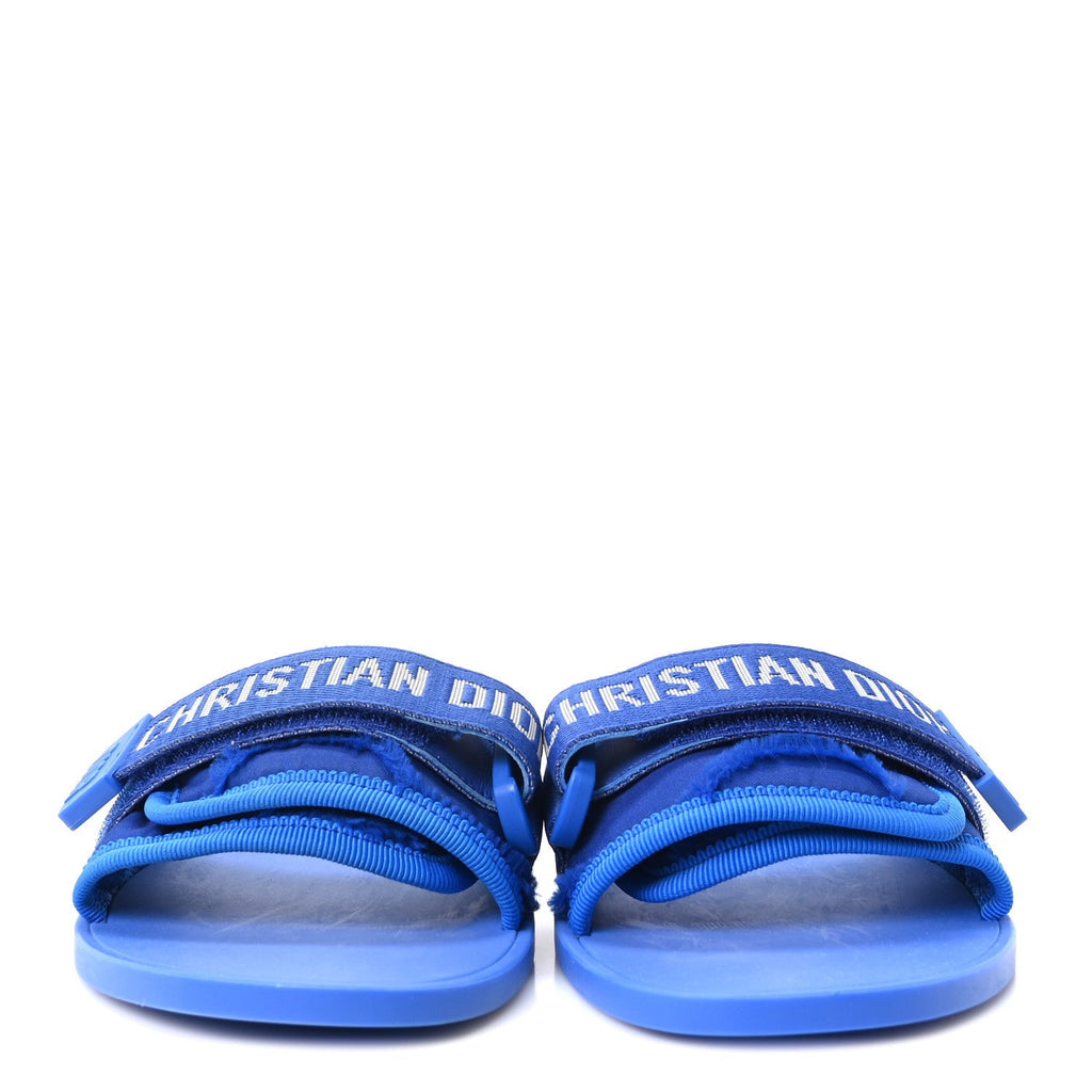 Technical Stretch Fabric Camouflage Dio(r)evolution Slide Sandals 35 Blue Fluo