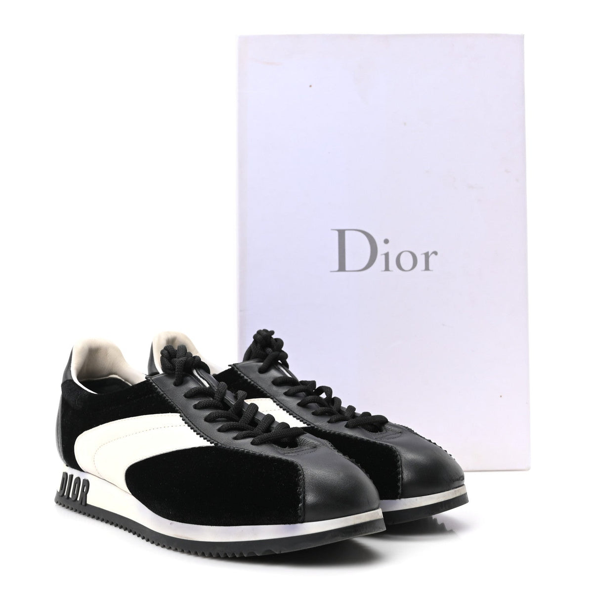 Velvet Mix Diorun Sneakers 38.5 Black Off White