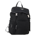 PRADA Backpack Nylon Black Silver Auth 197634