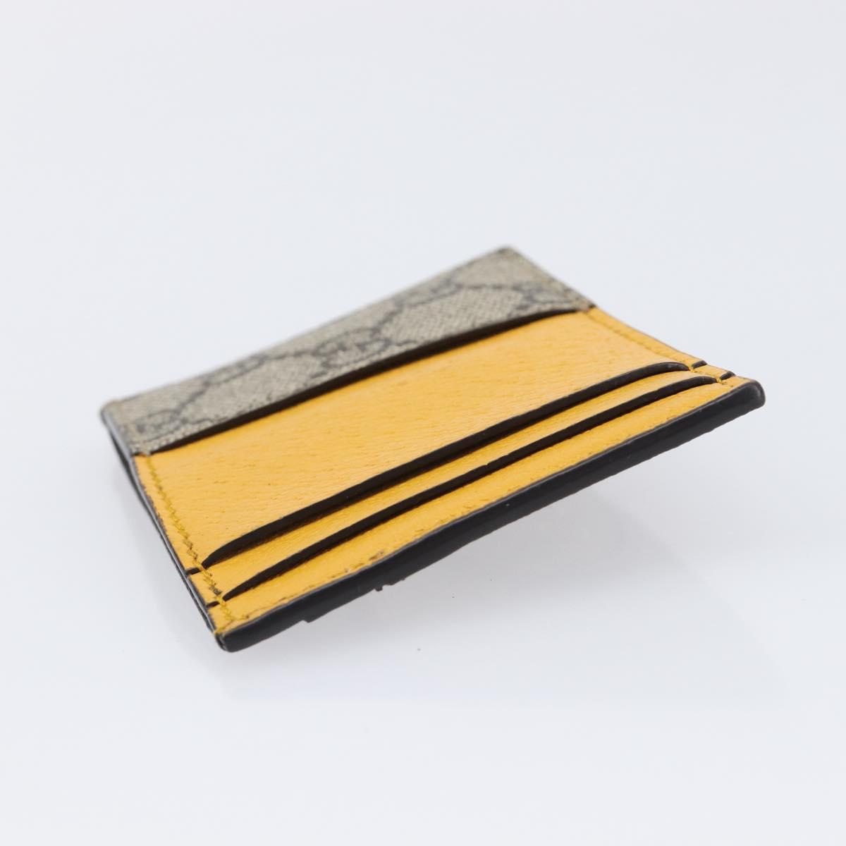 GUCCI GG Supreme Card Case PVC Beige 597557 Auth 197945V