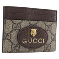 GUCCI GG Supreme Card Case PVC Beige 597557 Auth 197945V