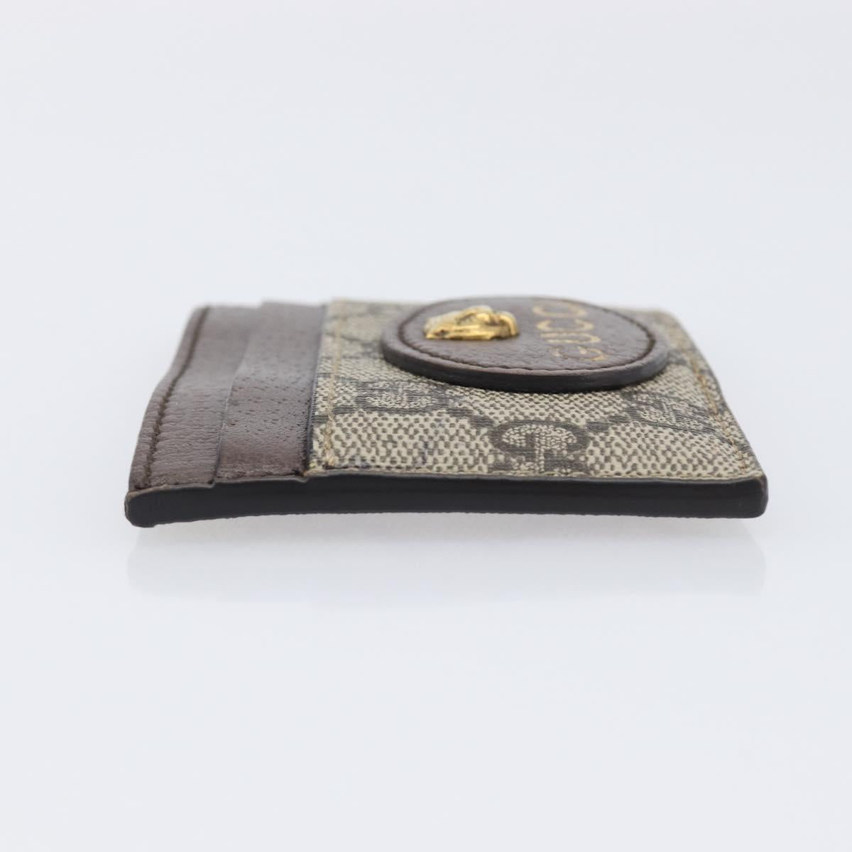 GUCCI GG Supreme Card Case PVC Beige 597557 Auth 197945V