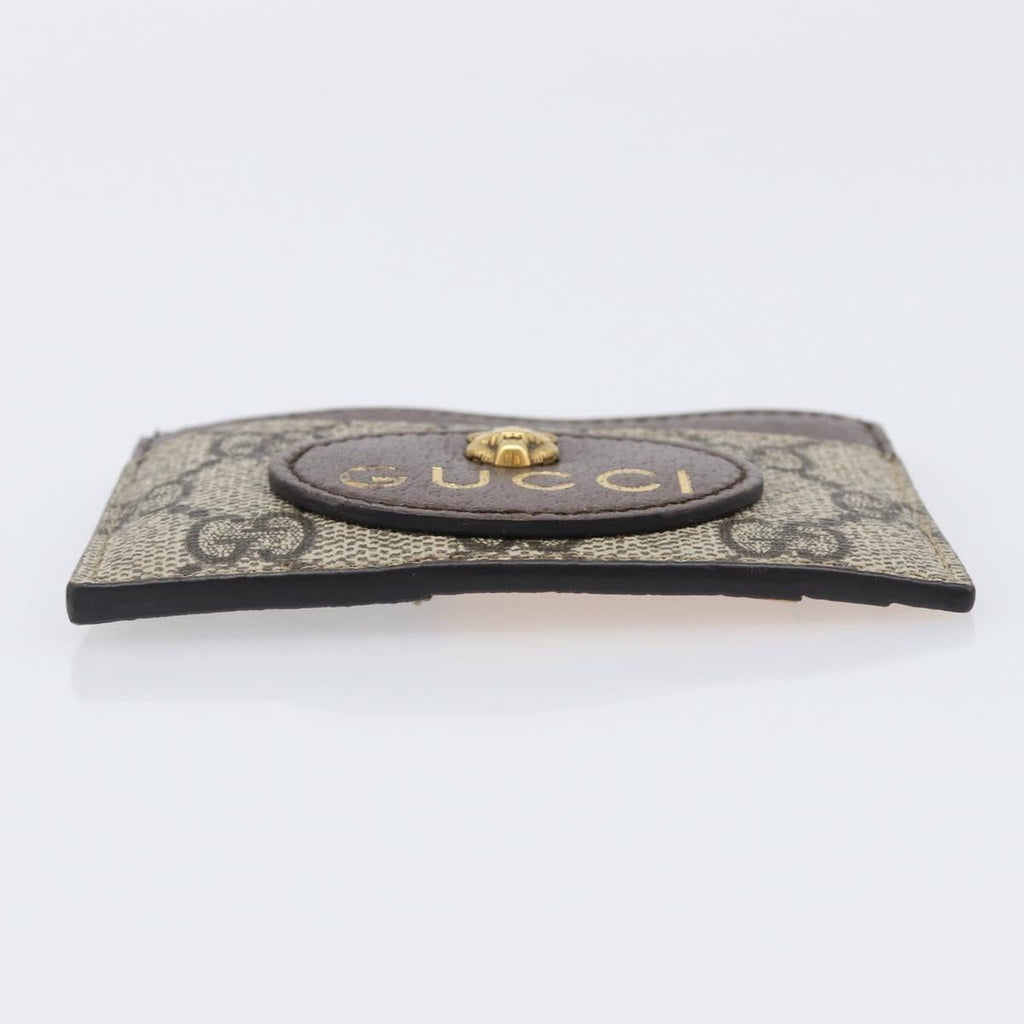 GUCCI GG Supreme Card Case PVC Beige 597557 Auth 197945V
