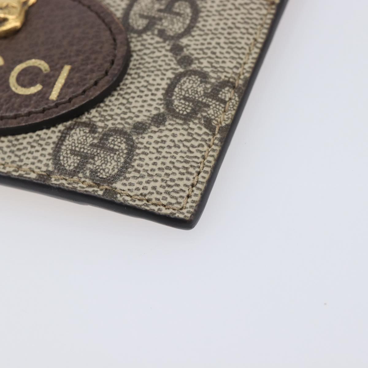 GUCCI GG Supreme Card Case PVC Beige 597557 Auth 197945V