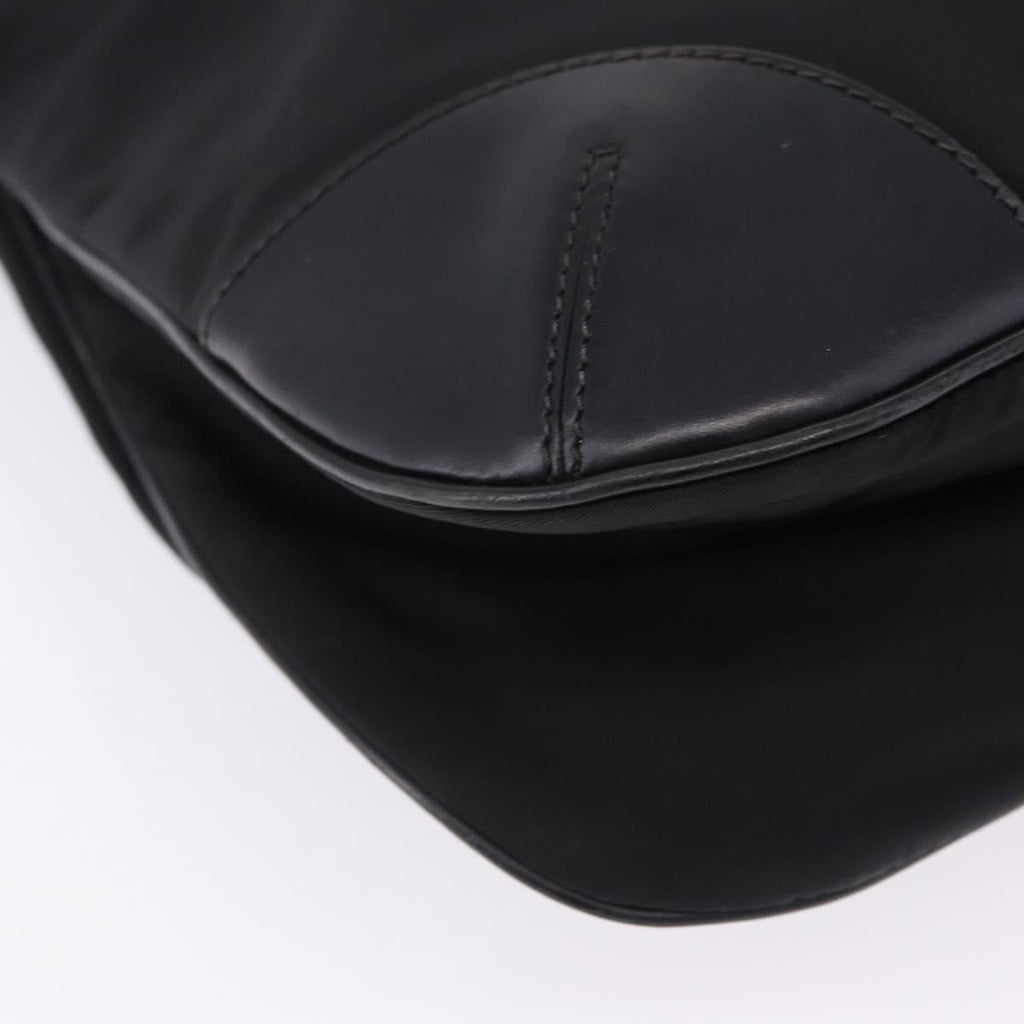 PRADA Shoulder Bag Nylon Black Silver Auth 198359V
