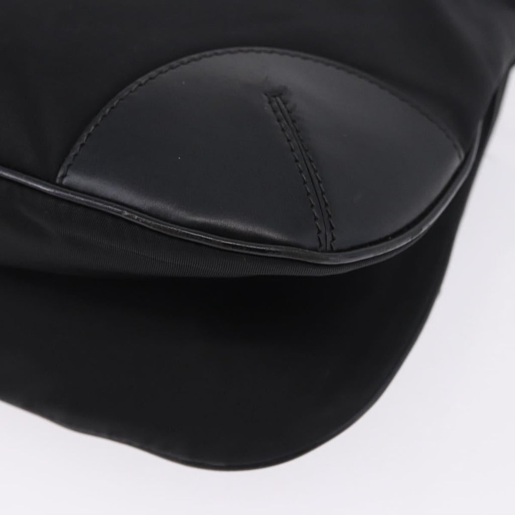 PRADA Shoulder Bag Nylon Black Silver Auth 198359V