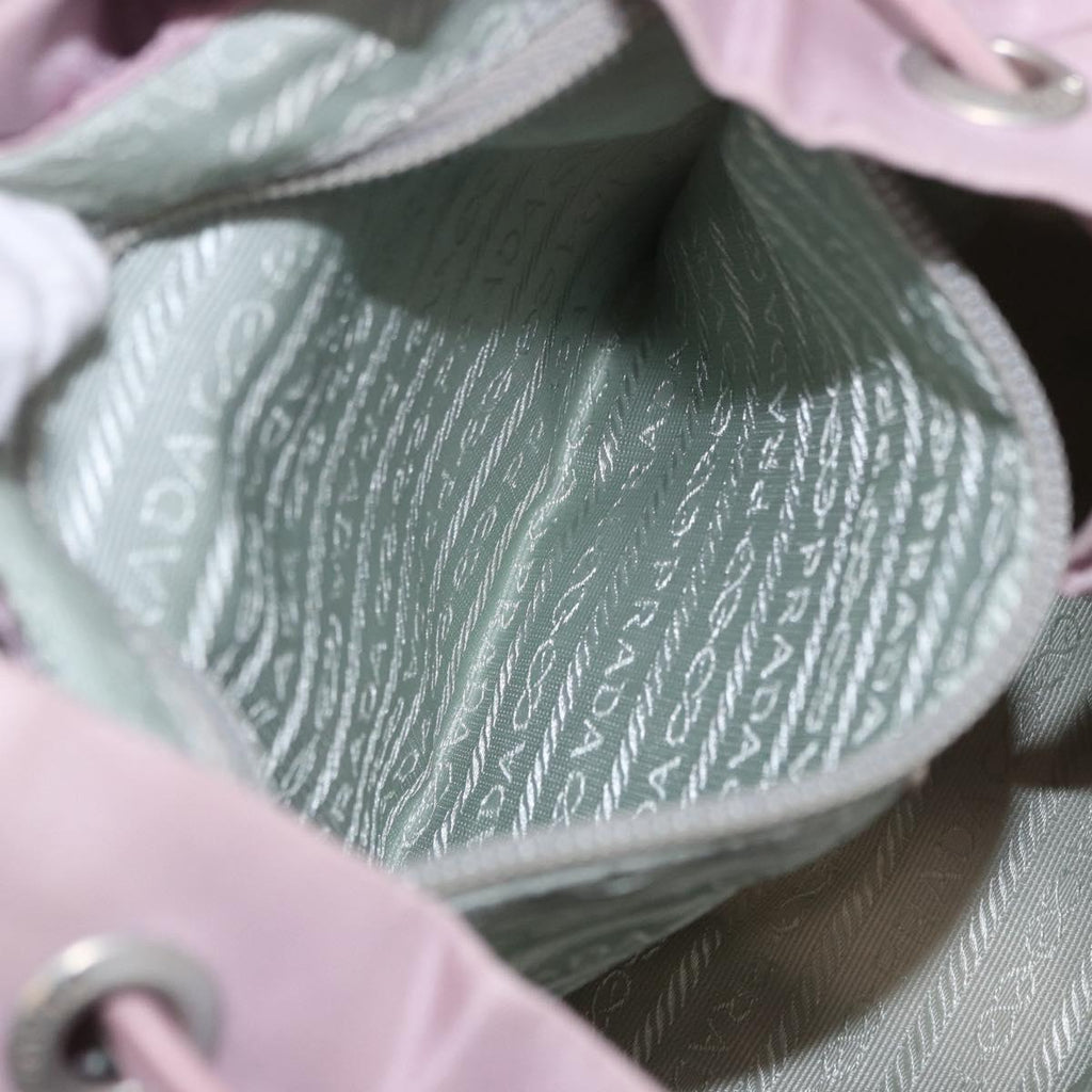 PRADA Backpack Nylon Pink Silver Auth 198471