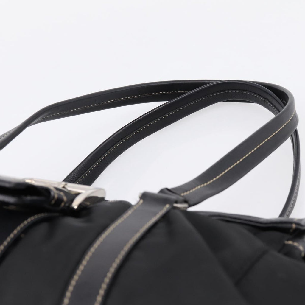 PRADA Shoulder Bag Nylon Black Silver Auth 199517V