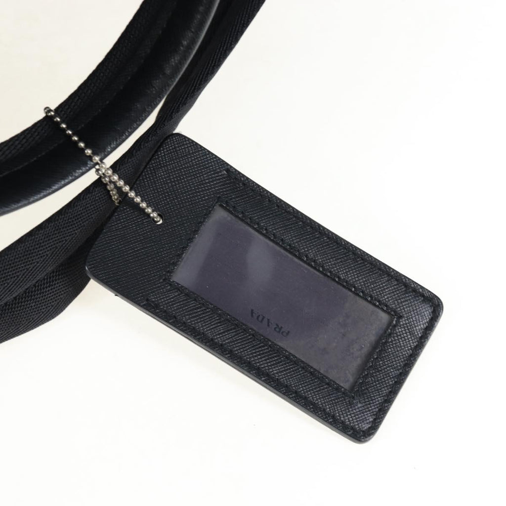PRADA Boston Bag Nylon 2way Black Silver Auth 199801A