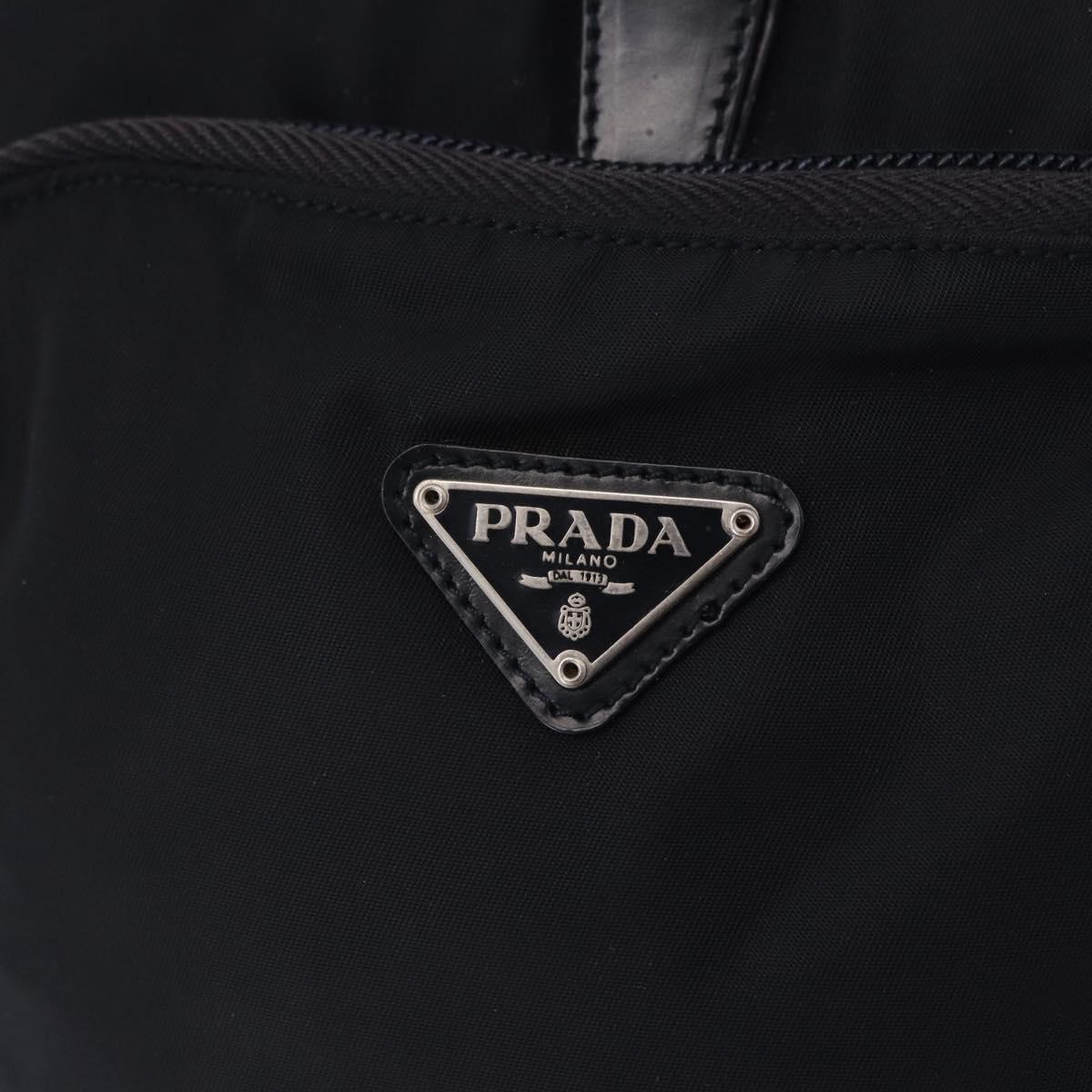 PRADA Backpack Nylon Black Silver Auth 199882A