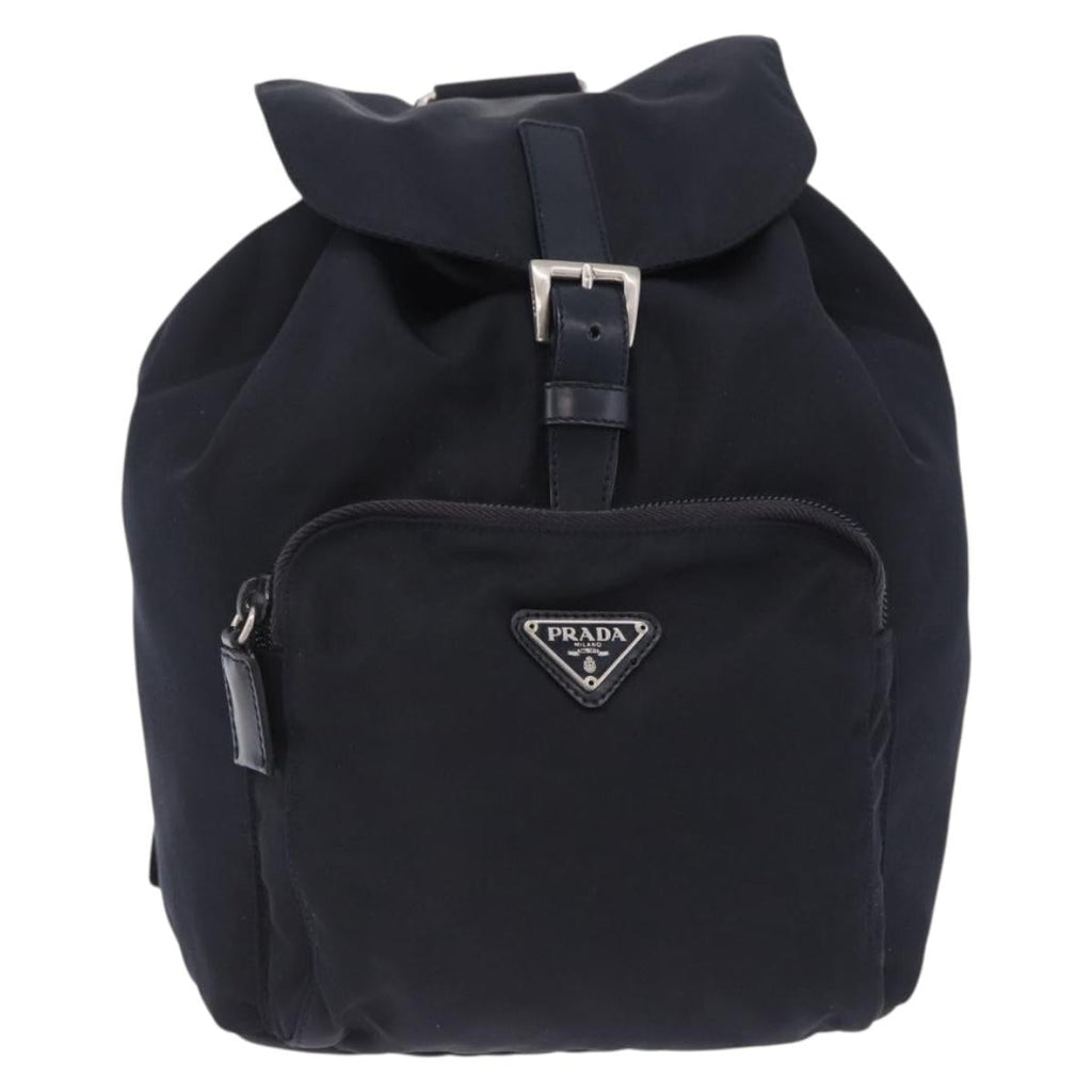 PRADA Backpack Nylon Black Silver Auth 199882A