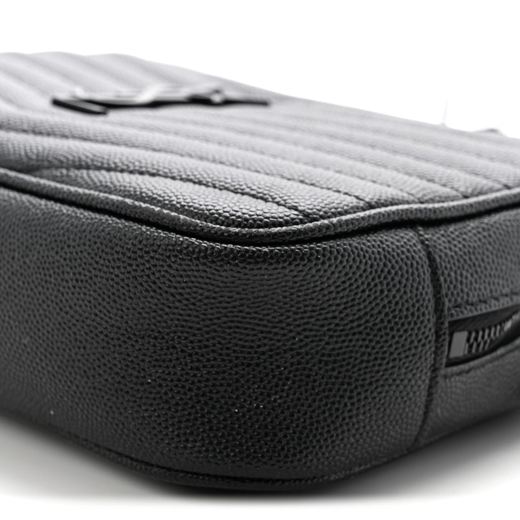 Grain De Poudre Matelasse Monochrome Monogram Mini Lou Camera Bag Black