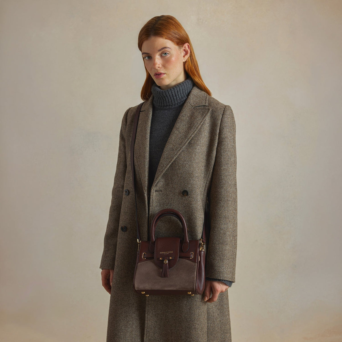 Mini Windsor - Port and Deep Taupe Suede (Stockist Exclusive)