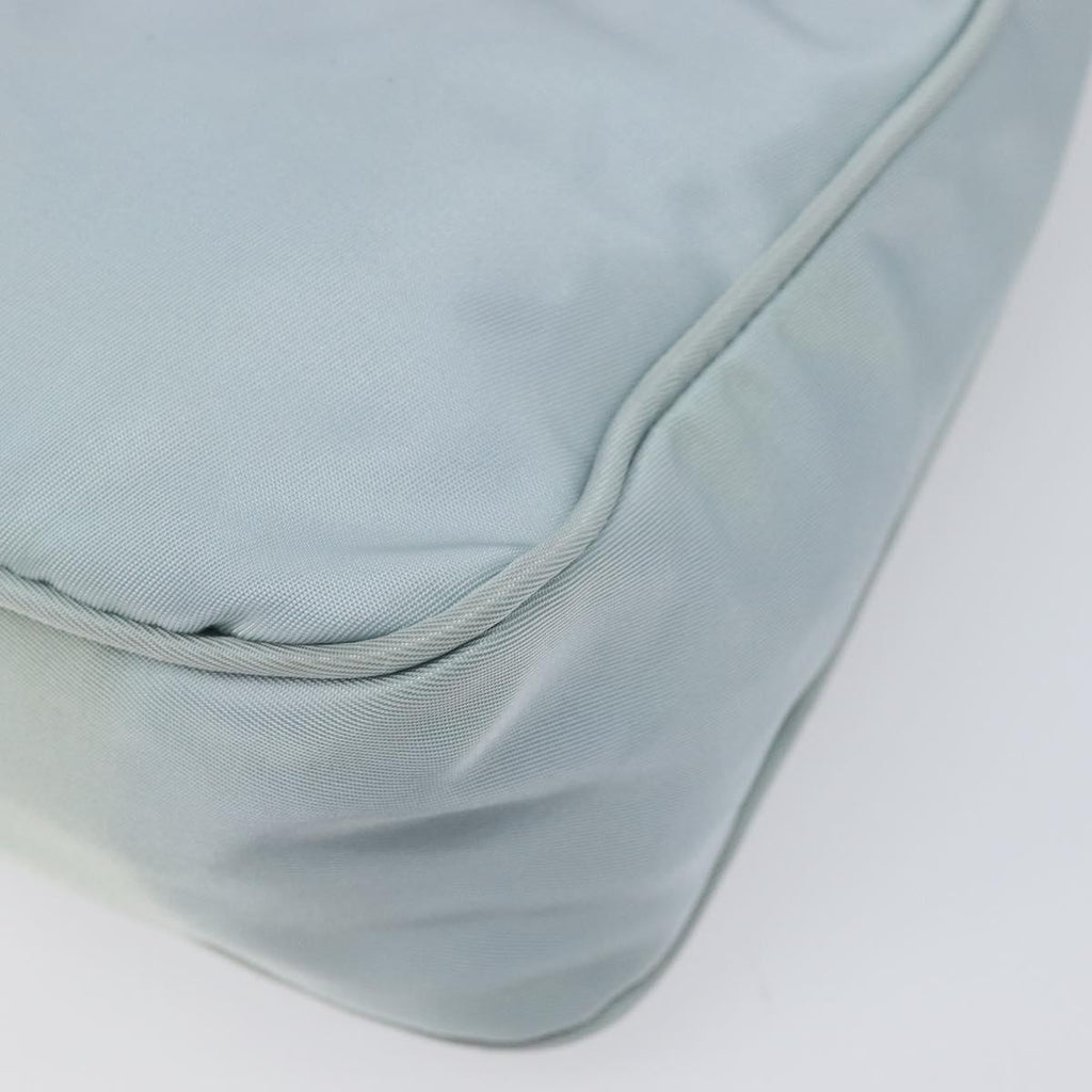 PRADA Accessory Pouch Nylon Light Blue Silver Auth 200143