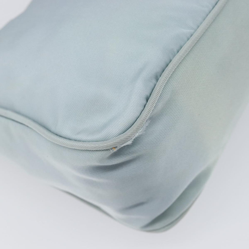 PRADA Accessory Pouch Nylon Light Blue Silver Auth 200143