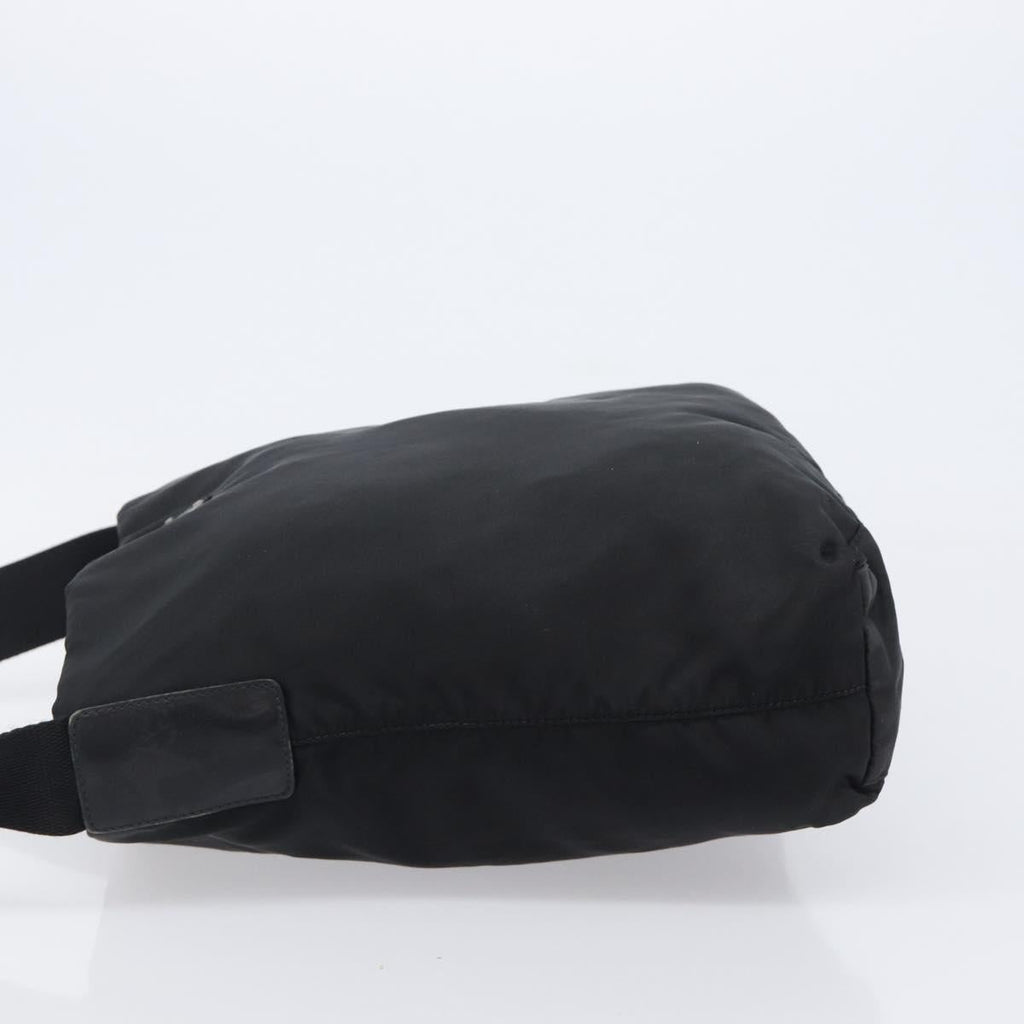 PRADA Shoulder Bag Nylon Black Silver Auth 201270