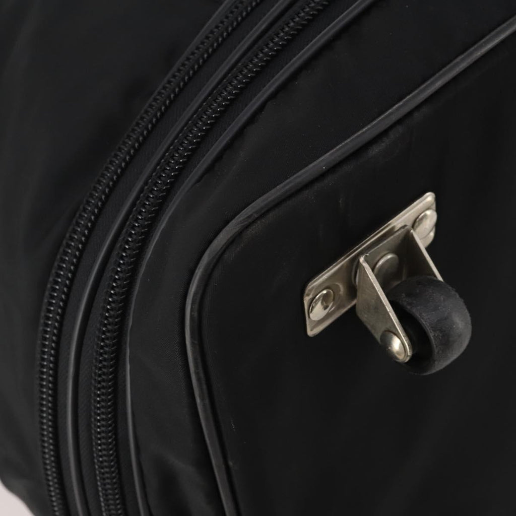 PRADA Boston Bag Nylon Black Silver Auth 201310