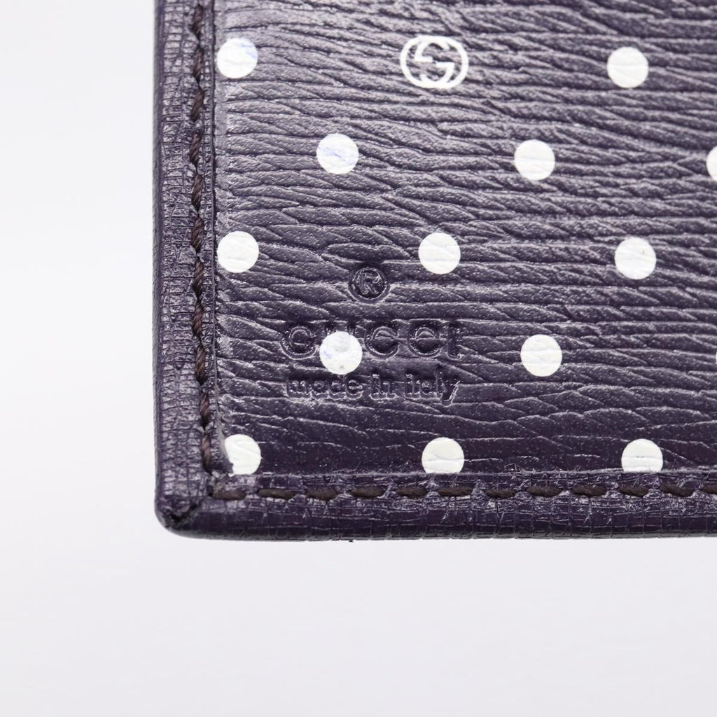 GUCCI Bifold Wallet Leather Navy Gold Beige 309704 Auth 201573V