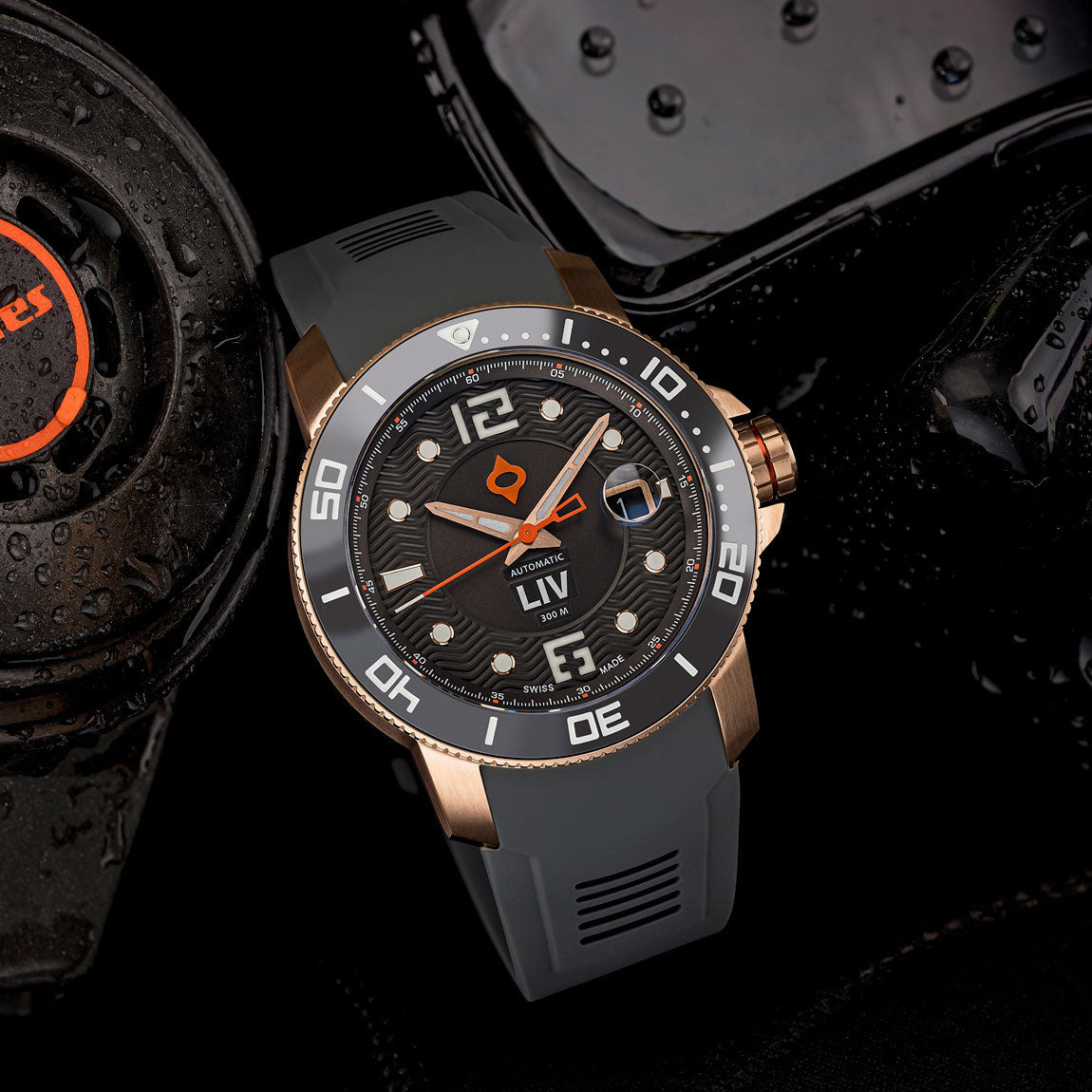 GX-Diver's 44mm Rose Gold Crater Gray