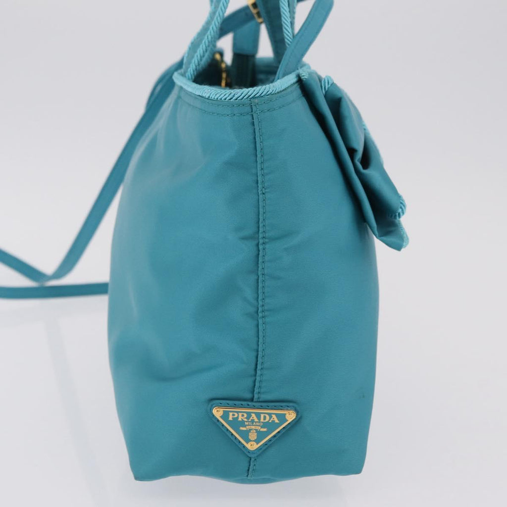 PRADA Hand Bag 2way Green Gold Auth 202518A