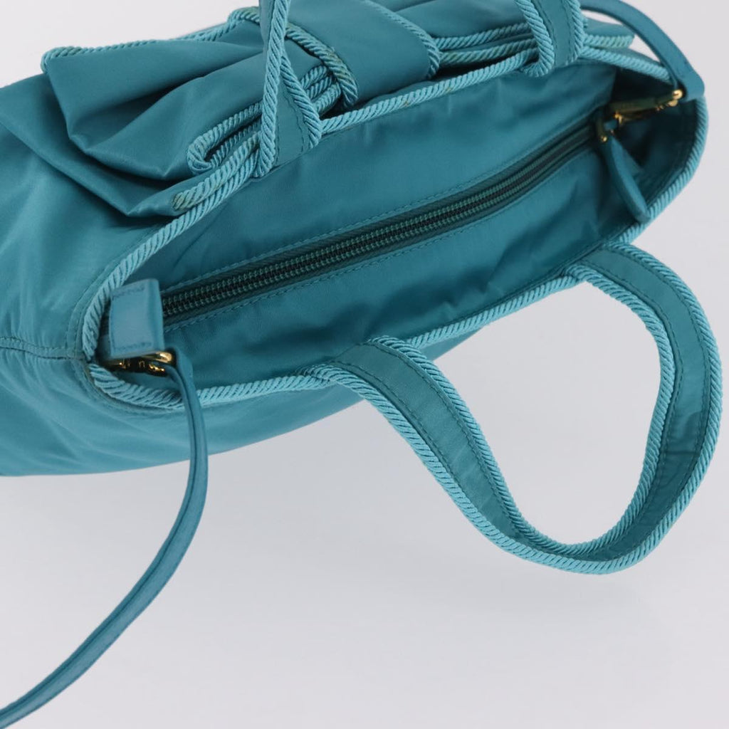 PRADA Hand Bag 2way Green Gold Auth 202518A