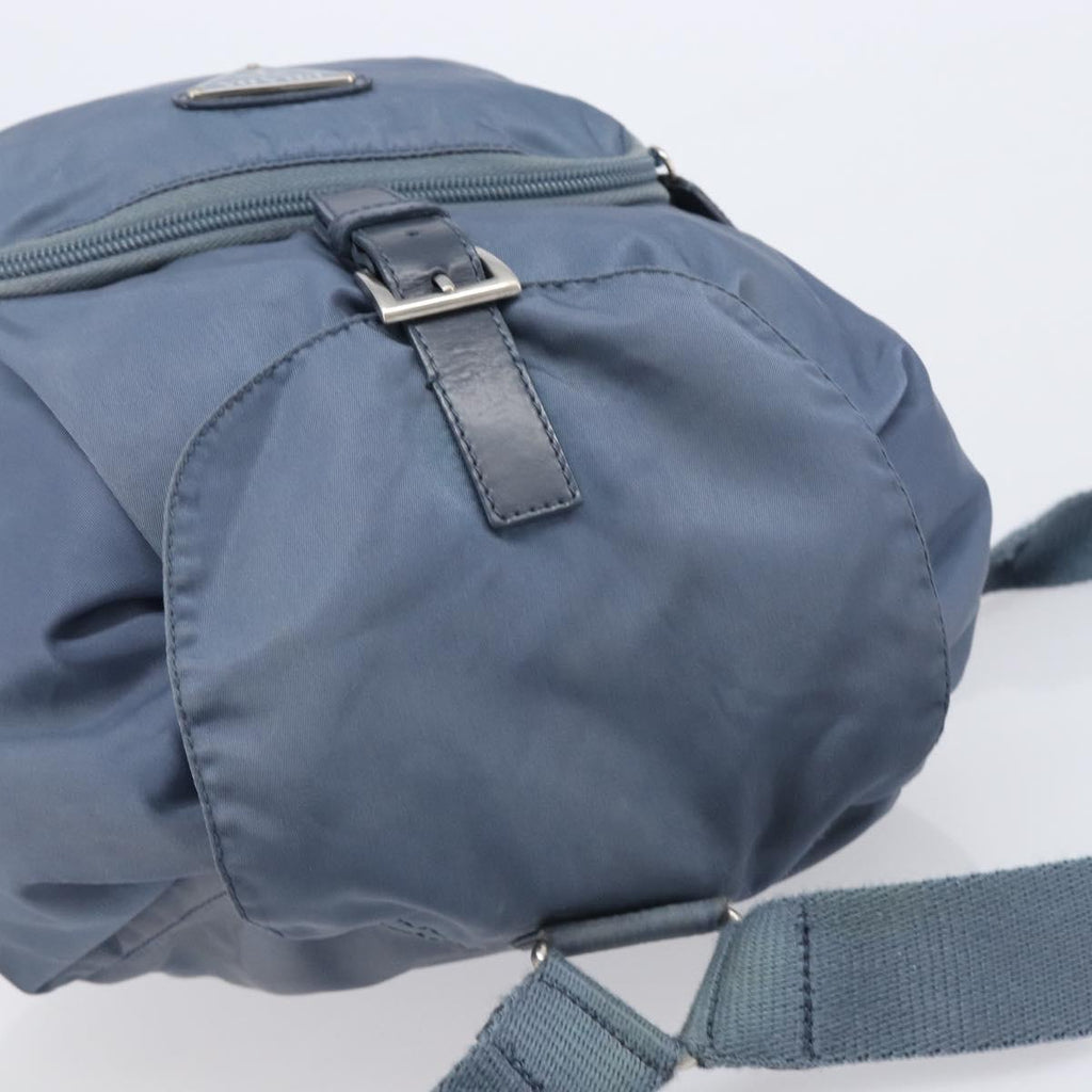 PRADA Backpack Nylon Light Blue Silver Auth 203438