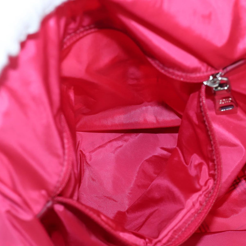 PRADA Eco Bag Nylon Pink Silver Auth 203684A