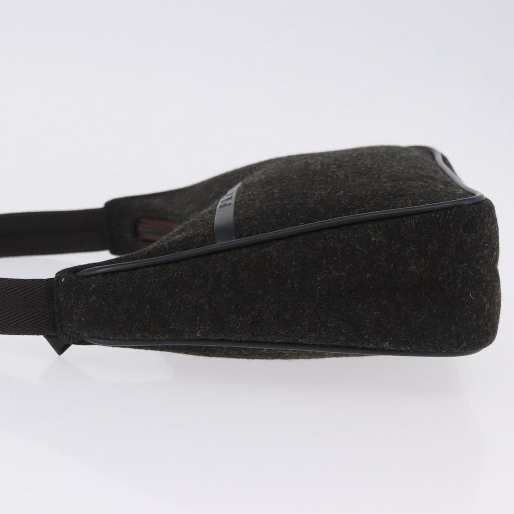 PRADA PRADA Sports Accessory Pouch Canvas Wool Black Auth 203830A