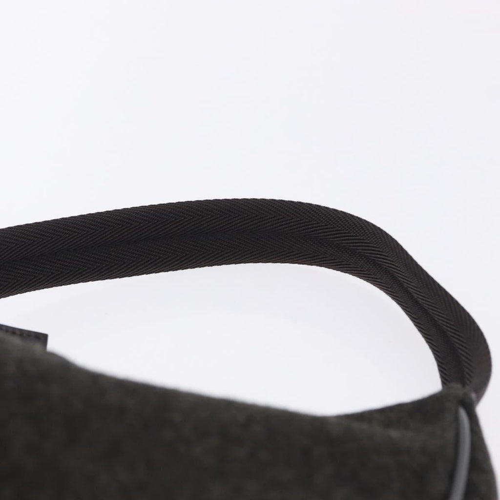 PRADA PRADA Sports Accessory Pouch Canvas Wool Black Auth 203830A