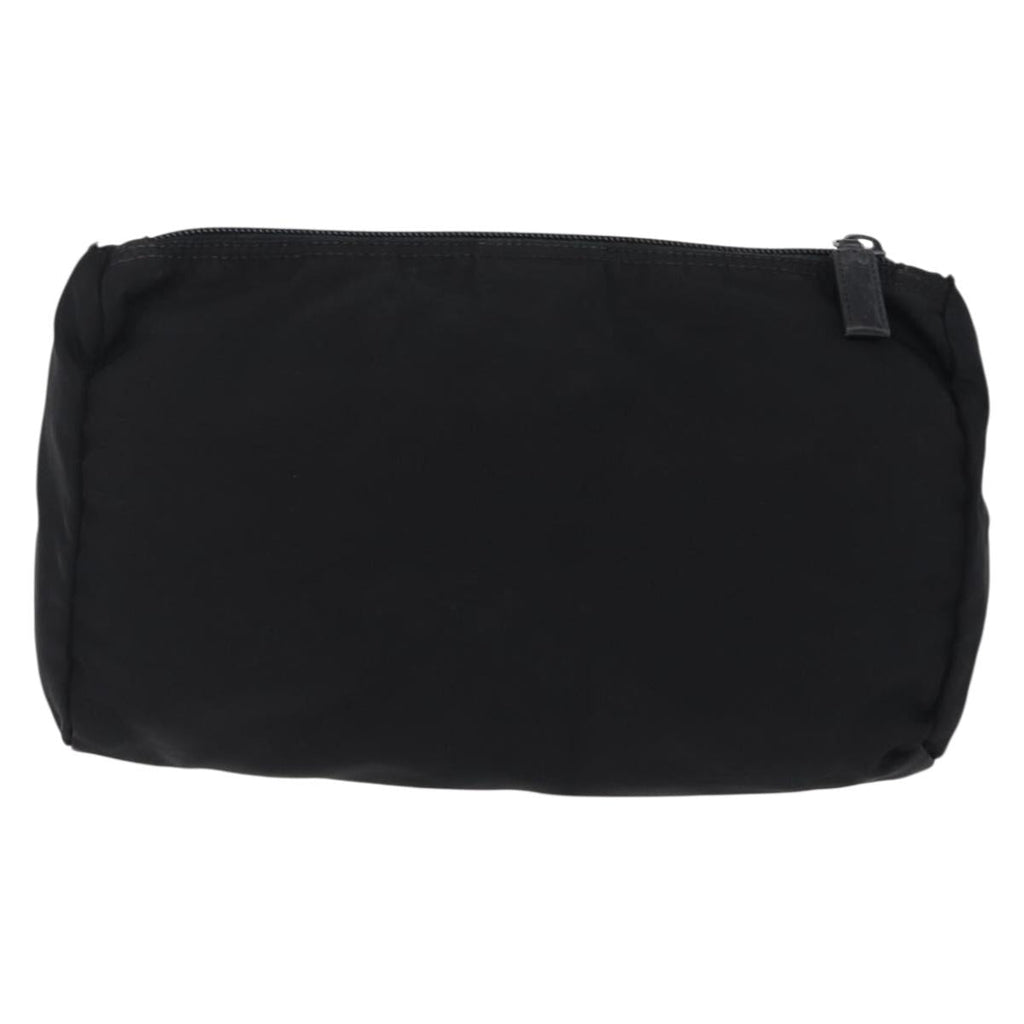 PRADA Pouch Nylon 4 Set Black Silver gold Auth 204250