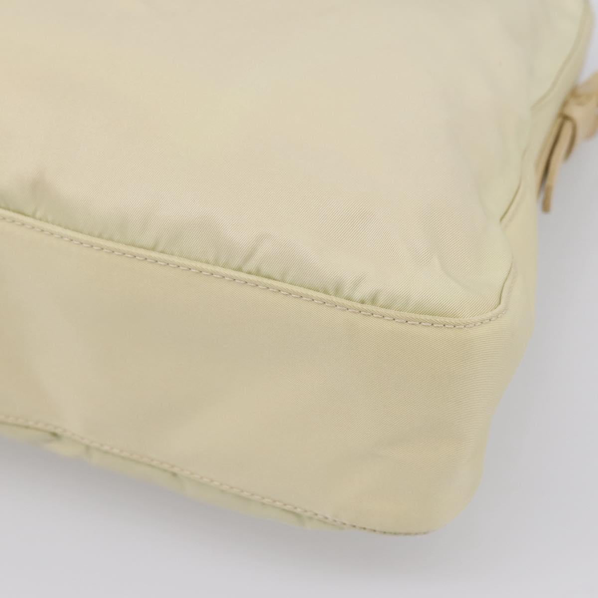 PRADA Chain Shoulder Bag Nylon Ivory Silver Auth 205029A