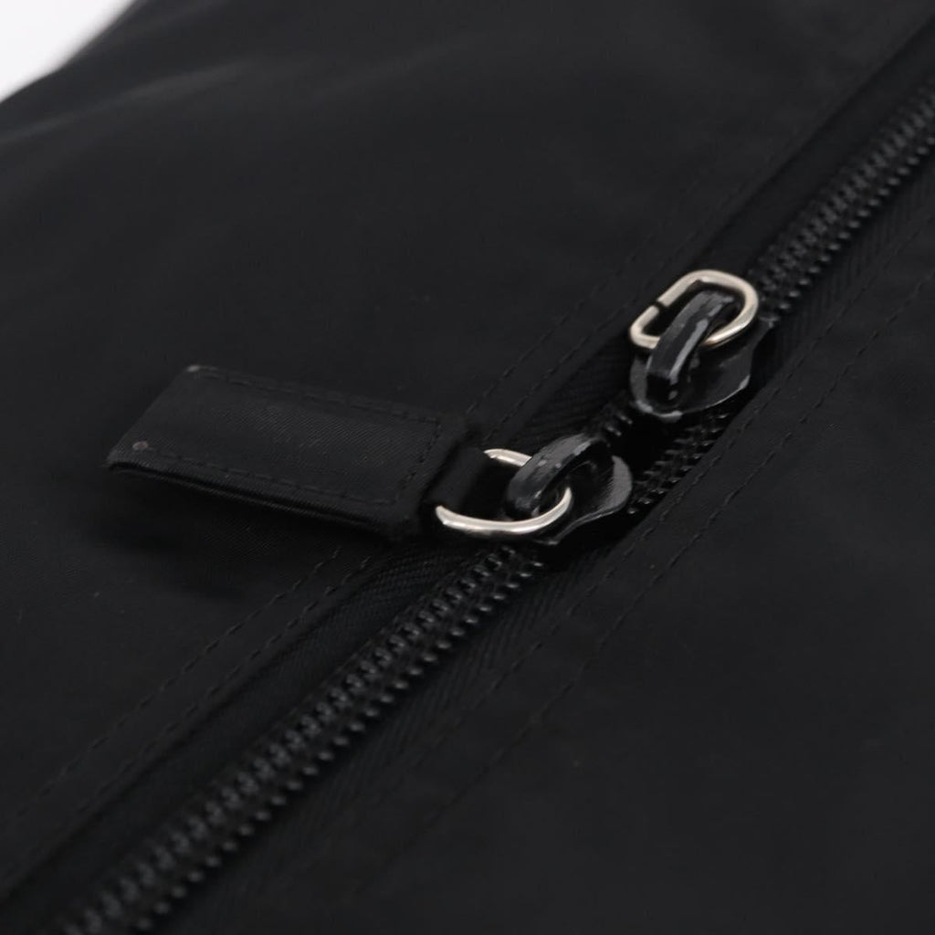 PRADA Boston Bag Nylon 2way Black Silver Auth 205032