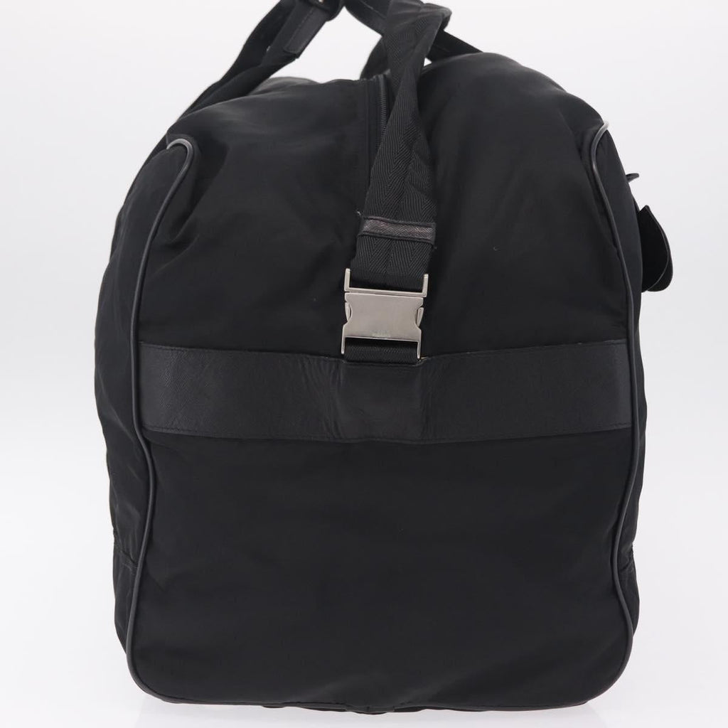PRADA Boston Bag Nylon 2way Black Silver Auth 205032