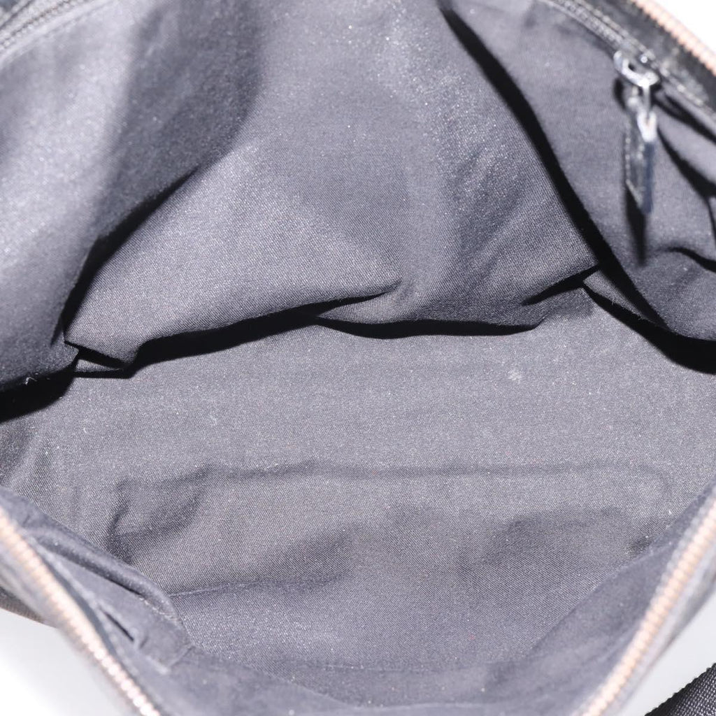 GUCCI GG Canvas Shoulder Bag Black Silver 110054 Auth 205037
