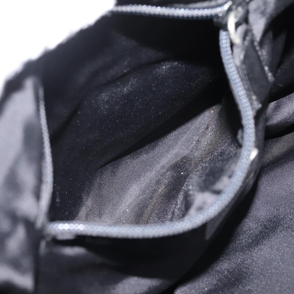 PRADA Hand Bag Nylon Black Silver Auth 205057
