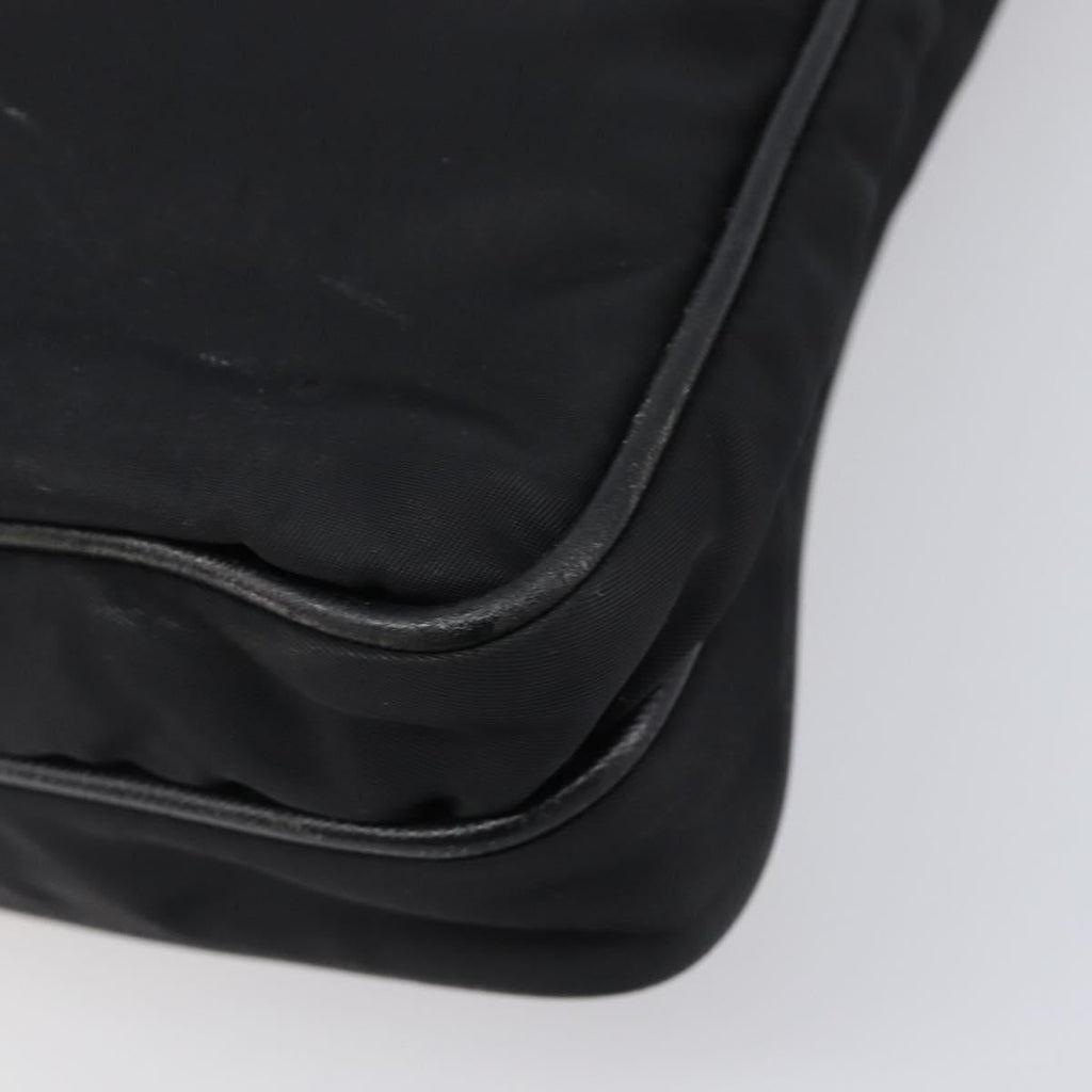 PRADA Shoulder Bag Nylon Black Silver Auth 205158