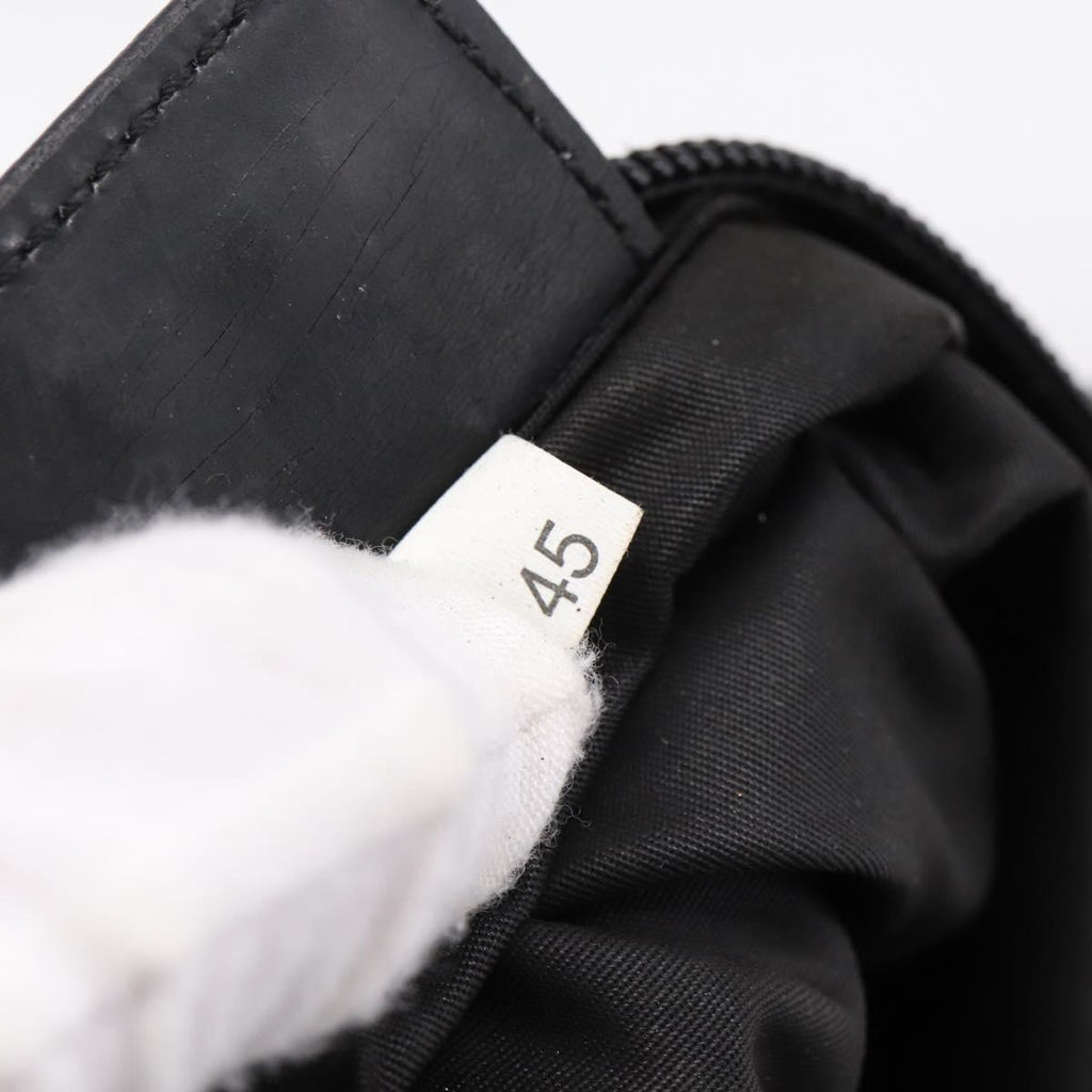PRADA Shoulder Bag Nylon Black Silver Auth 205200