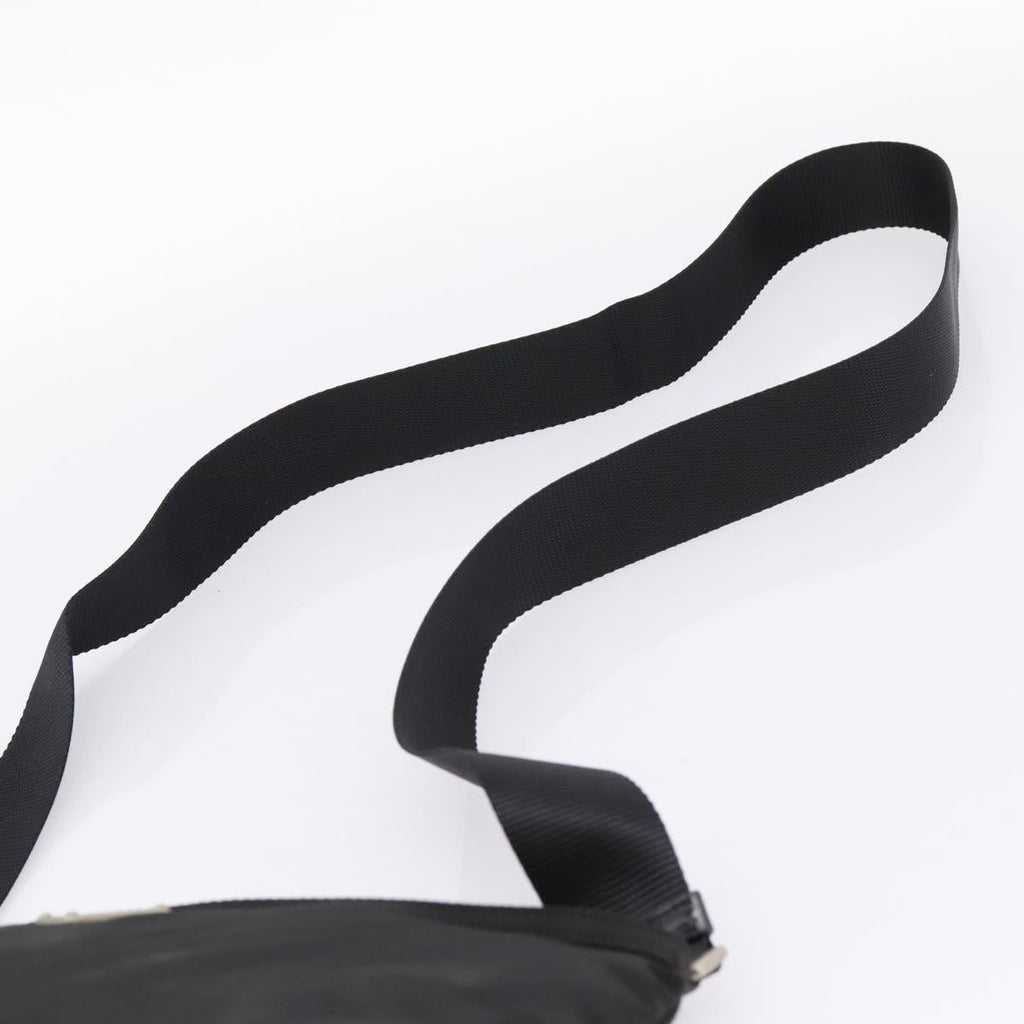 PRADA Shoulder Bag Nylon Black Silver Auth 205200