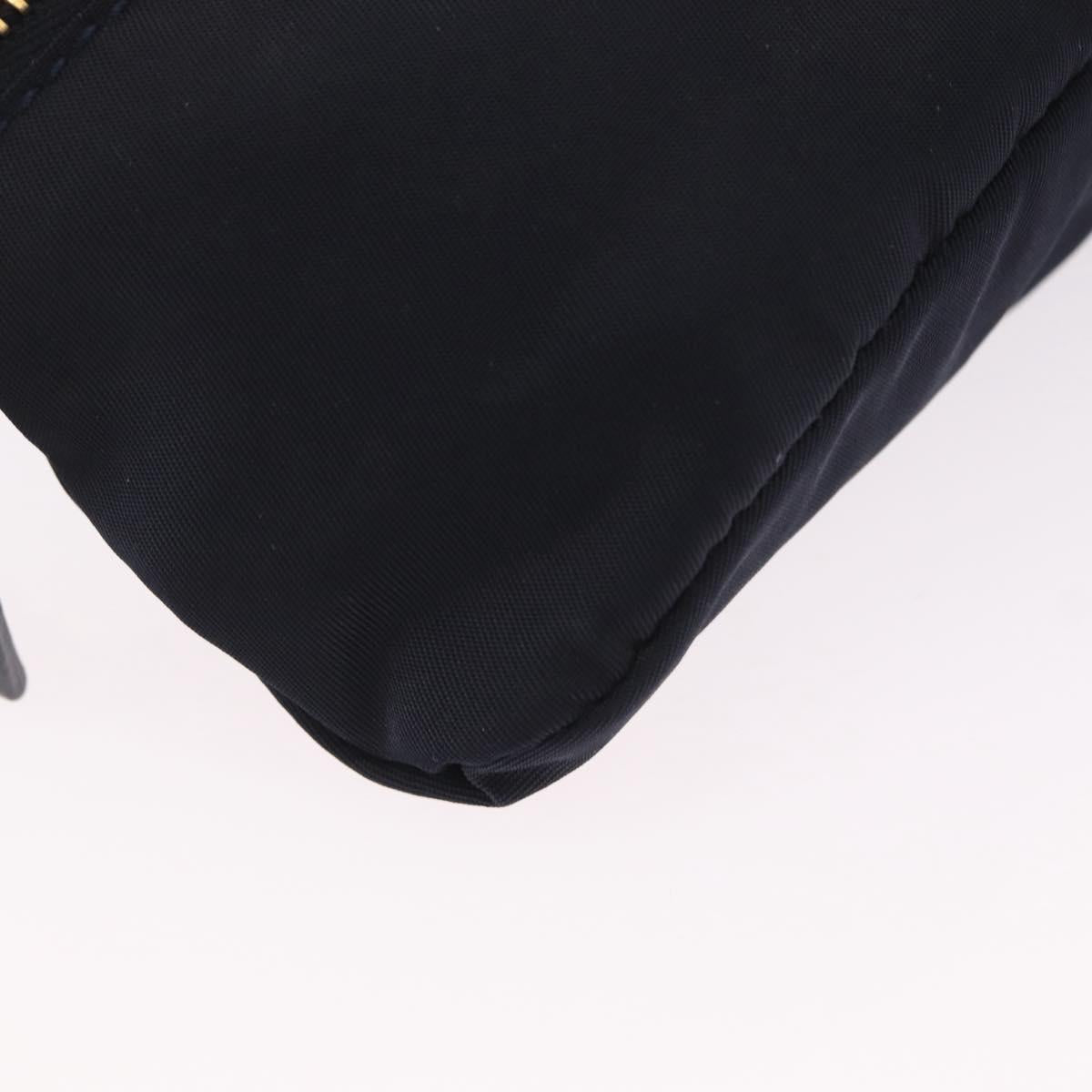 PRADA Waist bag Nylon Navy Gold Auth 205227
