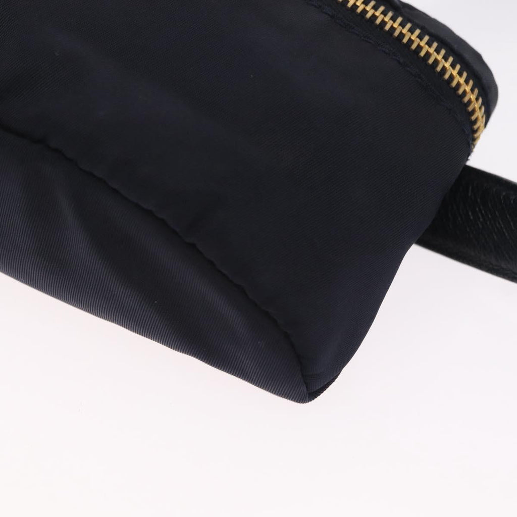 PRADA Waist bag Nylon Navy Gold Auth 205227