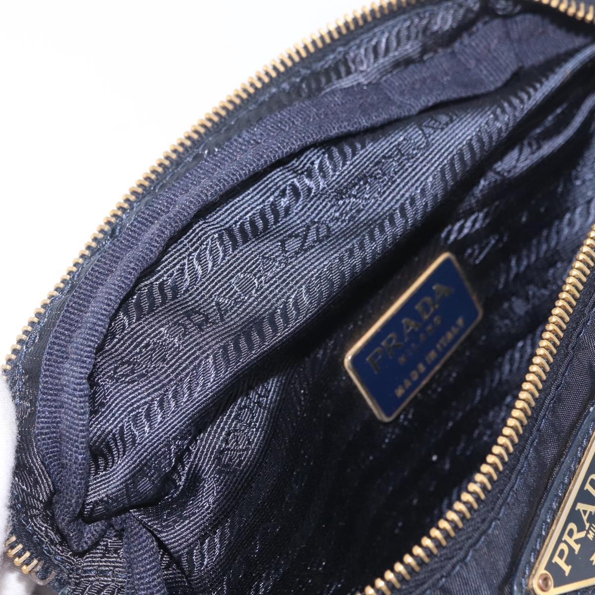 PRADA Waist bag Nylon Navy Gold Auth 205227
