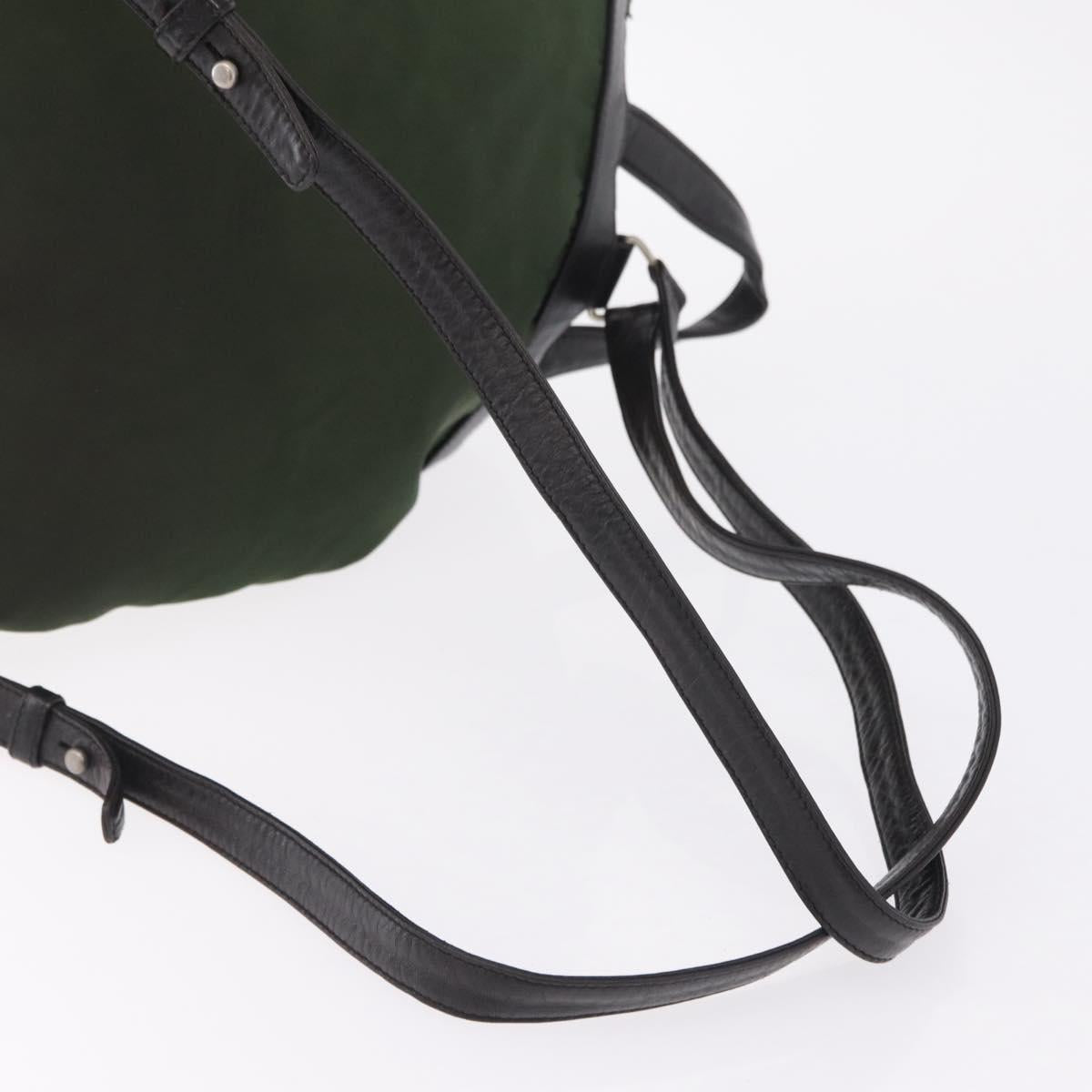 PRADA Backpack Nylon Green Silver Auth 205236